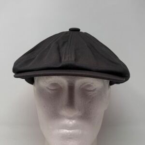 Botvela‎ Mens Charcoal Gray Cotton 8 Panel Newsboy Baker Boy Flat Cap Hat Faded